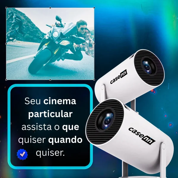 Projetor Portátil Hy300 4k Hd Alta Resolução HDMI Android Home Cinema Bluetooth Wifi Casenn - Imagem 2